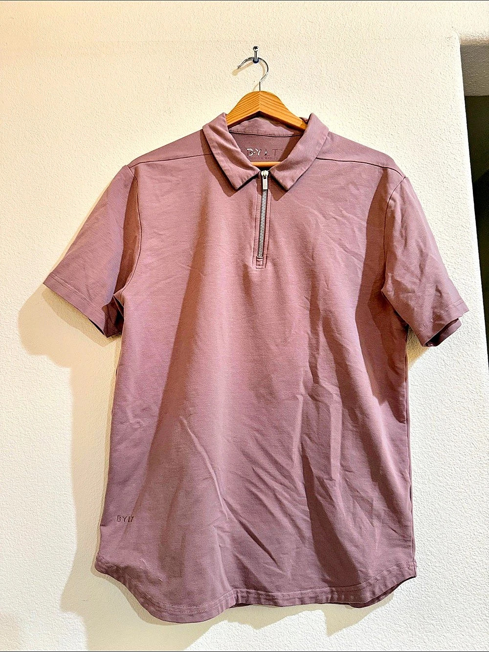 BYLT Premium Basics LUX Zip Polo Pink